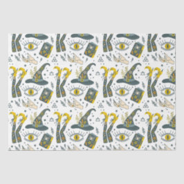 Spooky vibe colorful halloween symbols pattern seidenpapier