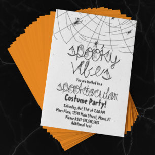 Spooky Vibes Abstrakt Spiders Halloween-Party Einladung
