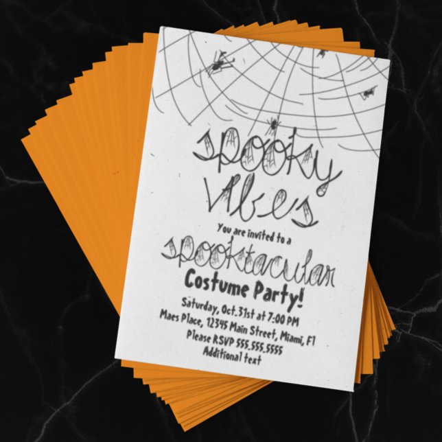 Spooky Vibes Abstrakt Spiders Halloween-Party Einladung (Von Creator hochgeladen)