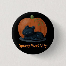 Spooky Vibes Cat Halloween Button
