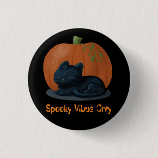 Spooky Vibes Cat Halloween Button