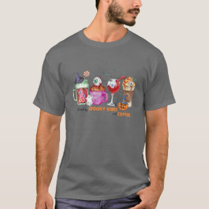 Spooky Vibes Coffee Pumpkin Halloween Erntedank T-Shirt