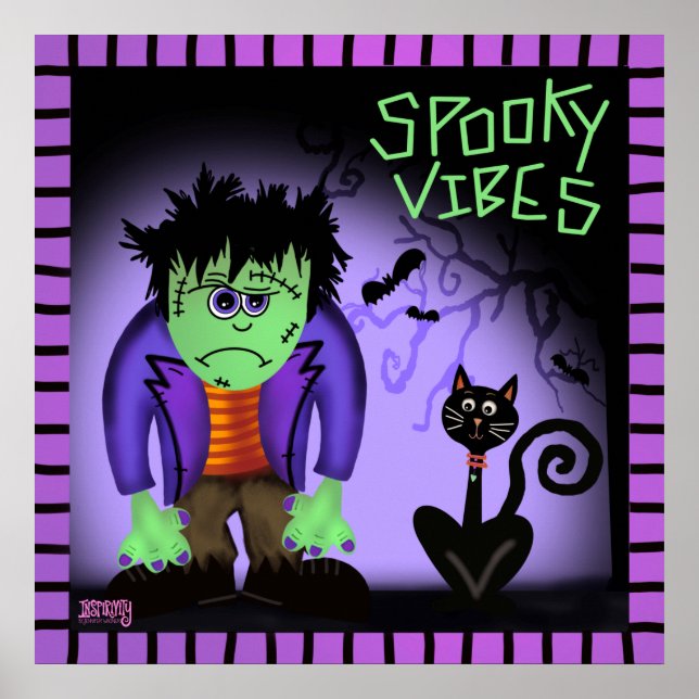 Spooky Vibes Frankenstein Classroom Inspirivity Poster (Vorne)