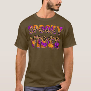 Spooky Vibes Gefärbte Krawatte Leopard Halloween K T-Shirt