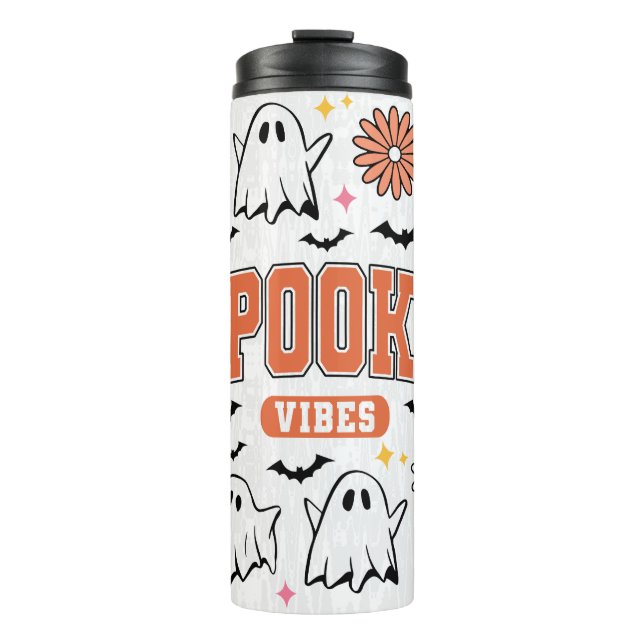 Spooky Vibes Ghost Halloween Thermosbecher (Vorderseite)