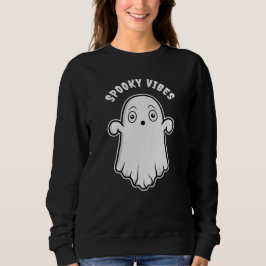 Spooky Vibes Ghost Niedlich Cartoon Ghost Hallowee Sweatshirt