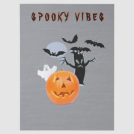 Spooky Vibes Ghost Pumpkin Halloween Design Seidenpapier