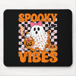 Spooky Vibes Ghost Retro Groovy Halloween Women Gi Mousepad