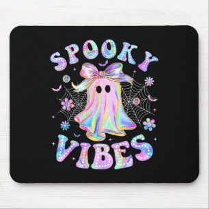 Spooky Vibes Ghost Retro Halloween Boo Crew Mousepad