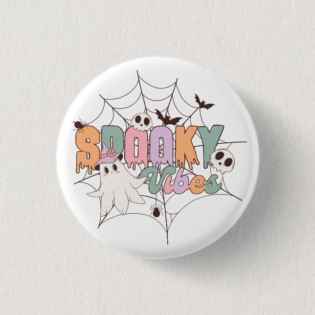 Spooky Vibes Halloween Button (Vorderseite)