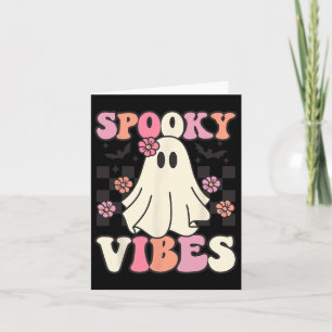 Spooky Vibes Halloween Ghost Kostüm Retro Groovy Karte