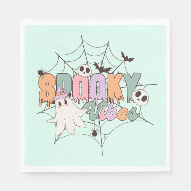 Spooky Vibes Halloween Serviette (Vorderseite)