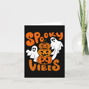 Spooky Vibes Happy Halloween Pumpkin Boo Kostüme Karte
