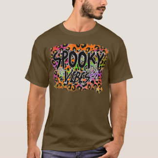 Spooky Vibes Leopard HalloweenSpooky Gefärbte Kraw T-Shirt