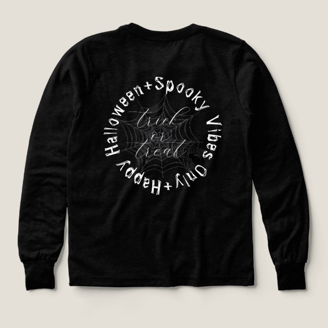 Spooky Vibes nur Familienname Halloween-T - Shirt (Design Rückseite)