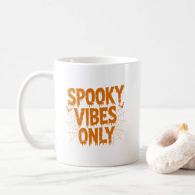 Spooky Vibes Only Halloween Kaffeetasse (Mit Donut)
