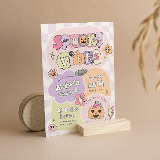 Spooky Vibes Preppy Halloween Einladung