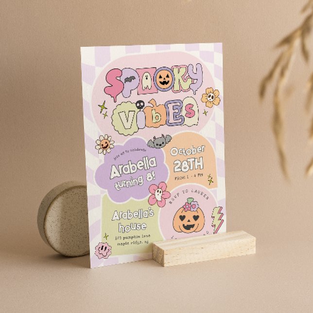Spooky Vibes Preppy Halloween Einladung (Von Creator hochgeladen)