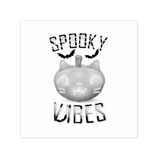 Spooky Vibes Pumpkin Bat Spider Horror Halloween Permastempel (Design)