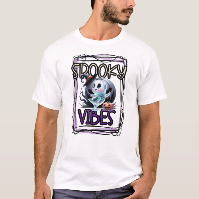 Spooky Vibes Pumpkin Gewürz Halloween Beängstigend T-Shirt (Vorderseite)