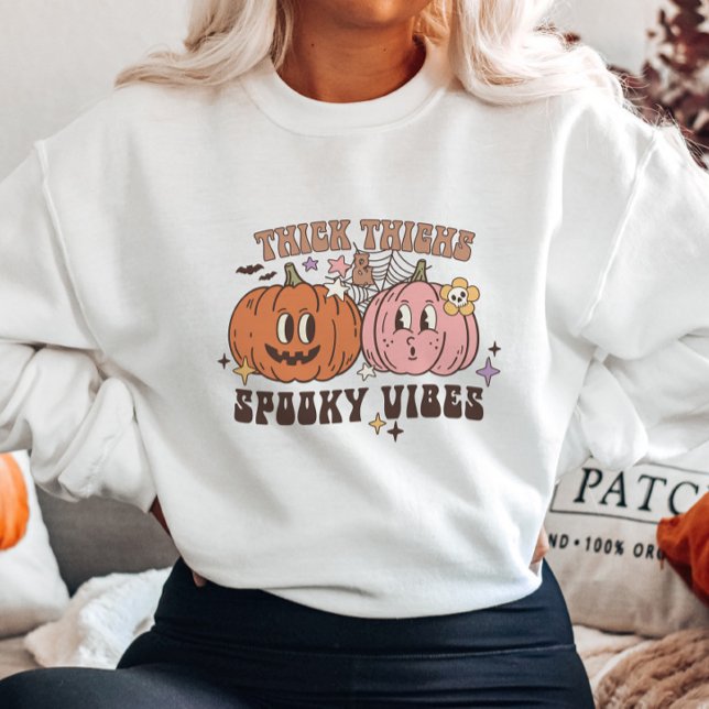 Spooky vibes Pumpkins Halloween Sweatshirt (Von Creator hochgeladen)
