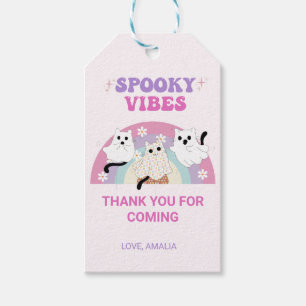 Spooky Vibes Retro Halloween Ghost Geburtstag Geschenkanhänger