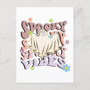 Spooky Vibes Retro Halloween Postkarte