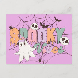 Spooky Vibes Retro Pastel Postkarte