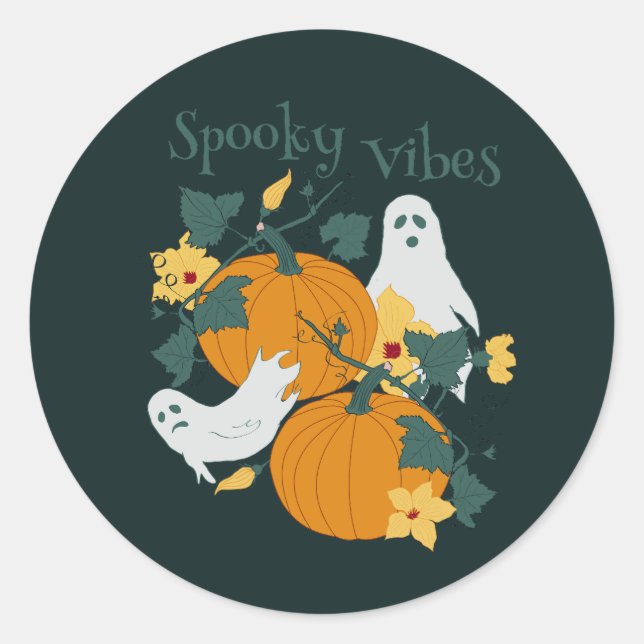 Spooky Vibes Runder Aufkleber (Vorderseite)