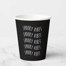 spooky vibes typography pappbecher