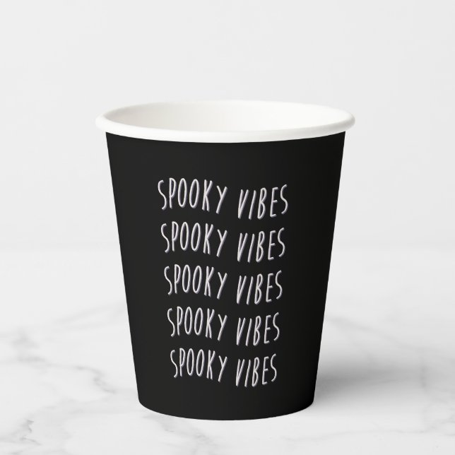 spooky vibes typography pappbecher (Vorderseite)