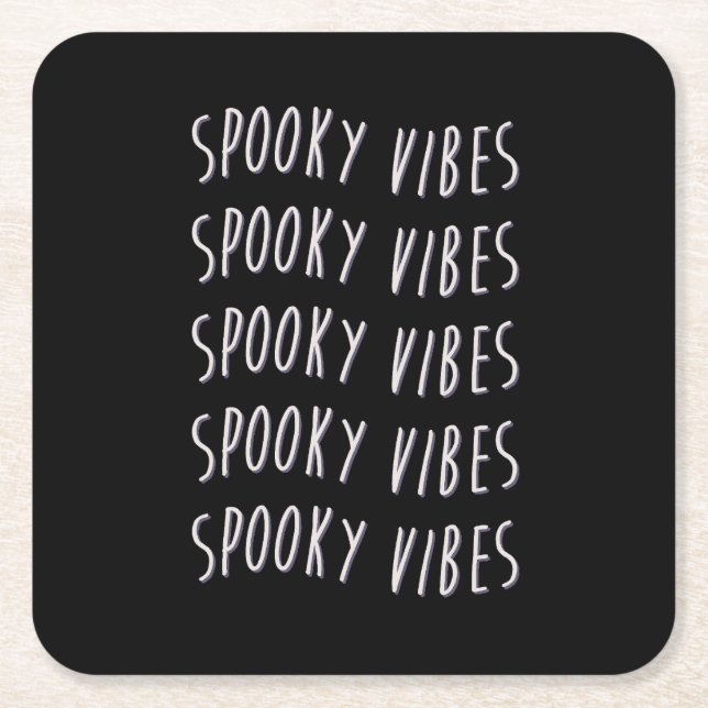 spooky vibes typography rechteckiger pappuntersetzer (Vorderseite)