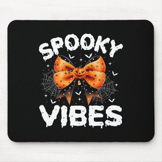 Spooky Vibes Women Girls Kinder Niedlich Halloween Mousepad (Vorne)