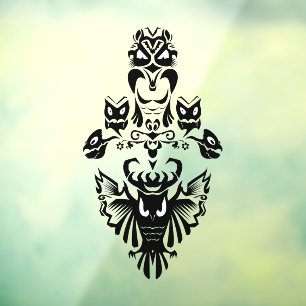 Spooky Viktorianisch Gothic Halloween Owl Creepy E Fensteraufkleber