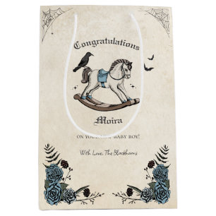 Spooky Vintag Rocking Horse Boy Baby Shower Mittlere Geschenktüte