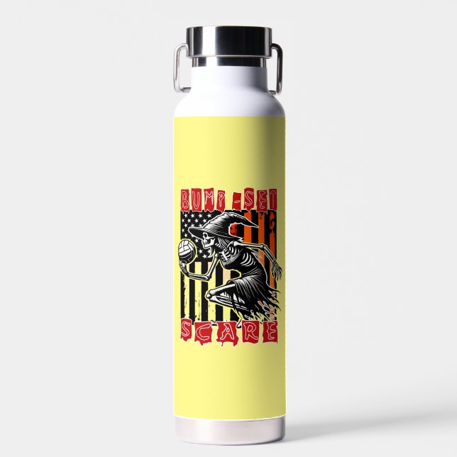 Spooky Volleyball: Bump Set Scare Designs Trinkflasche (Vorne)