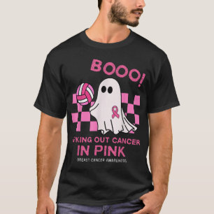 Spooky Volleyball Halloween Brustkrebs Auswarenes T-Shirt