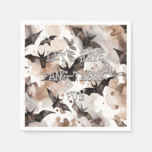 Spooky Watercolor Bats Halloween Fang-Tastic Serviette