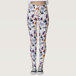 Spooky Watercolor Halloween-Muster Leggings