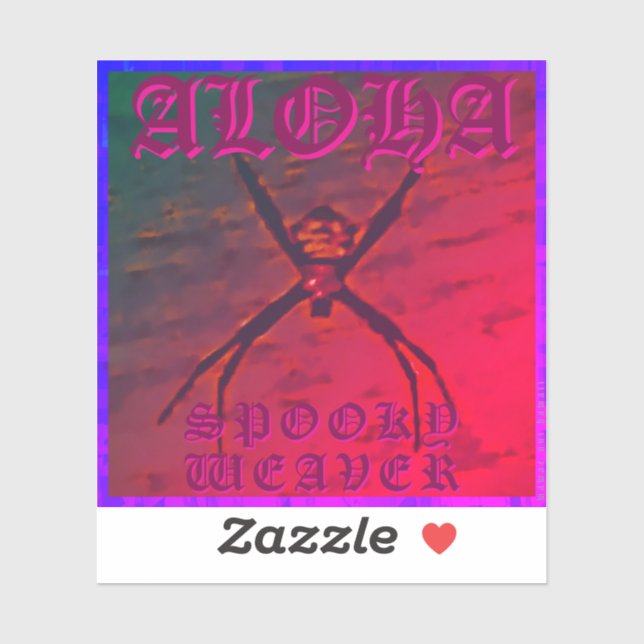 Spooky Weaver (orange), flexibles Foto Aufkleber (Blatt)