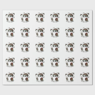Spooky Weihnachten Halloween Ghost-Weihnachtsmannm Geschenkpapier