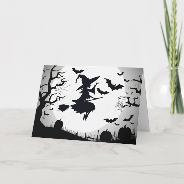 "Spooky Weir Night Sky" Halloween-Party laden Einladung (Vorderseite)