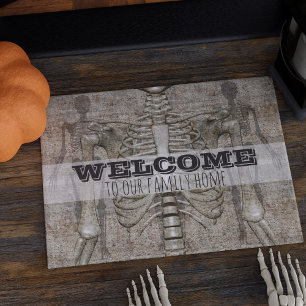 Spooky Welcome Skeleton Halloween Doormat Fußmatte