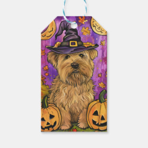 Spooky Wheaten Terrier Dog Halloween Hexenkürbis Geschenkanhänger