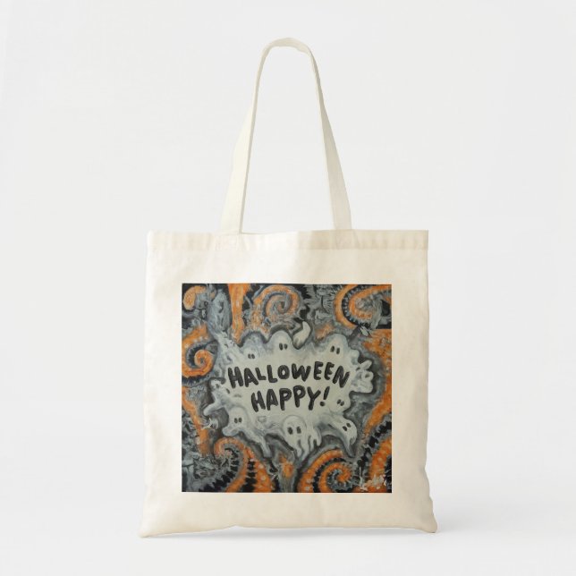 Spooky Wirbel: Halloween Happy Chic Collection Tragetasche (Vorne)