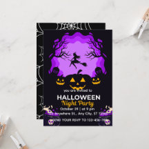 Spooky Witch Halloween Night Party Invitation