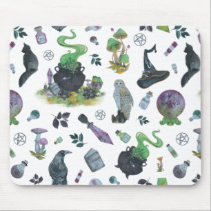 Spooky Witch Pattern Mousepad
