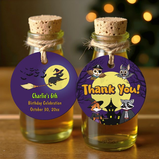 Spooky Woodland Tiere in Kostüm Niedlich Danke Geschenkanhänger (Von Creator hochgeladen)