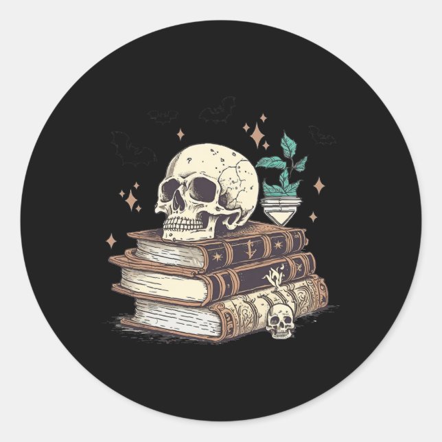 Spooky Zauberbücher Runder Aufkleber (Vorderseite)