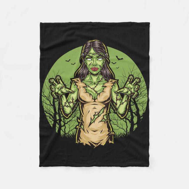 Spooky Zombie Fun Halloween Beängstigend Zombie Ha Fleecedecke (Vorderseite)